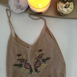 Coco and Jameson Knit Embroidered Tank Top